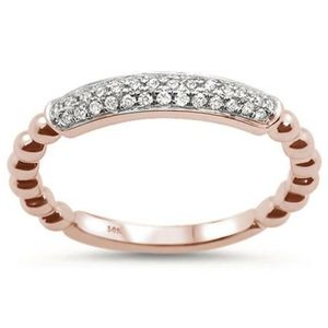 .18ct 14kt rose gold diamond trendy stackable band
